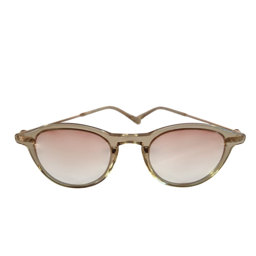 Krewe Valence two tone clear pink lucite women's reader sunglasses 45 21 +1.75